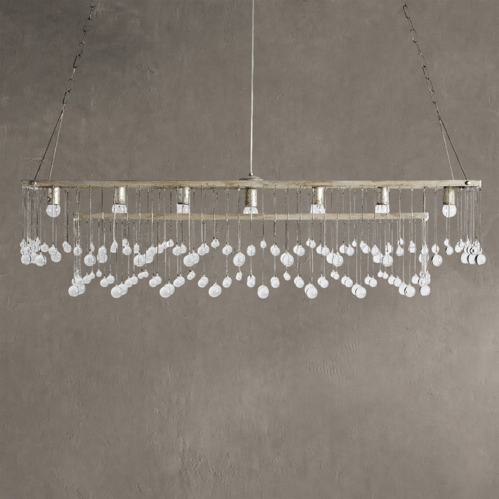 Aurelle Crystal Ball Rectangular Chandelier 47'' 60''