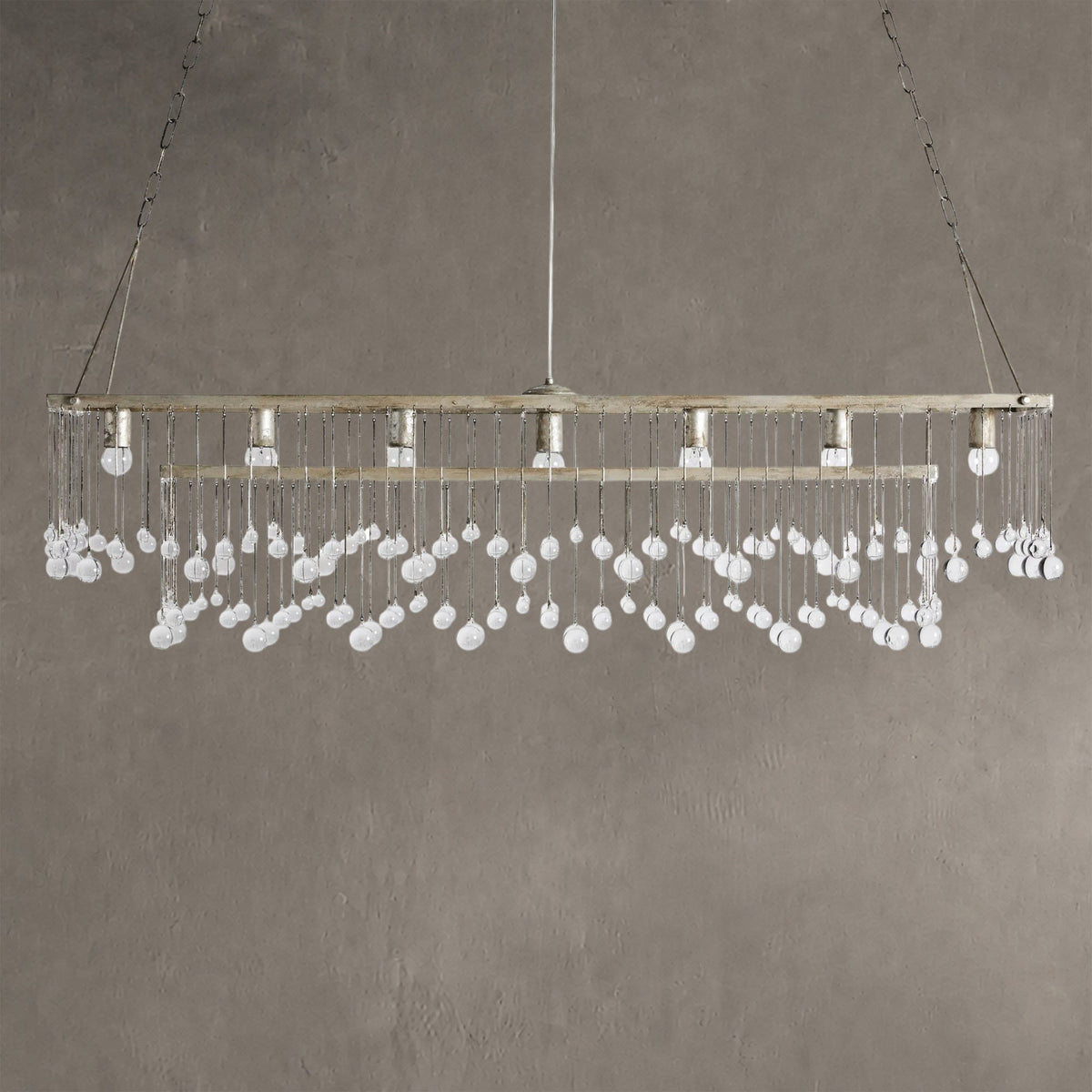 Aurelle Crystal Ball Rectangular Chandelier 47'' 60''