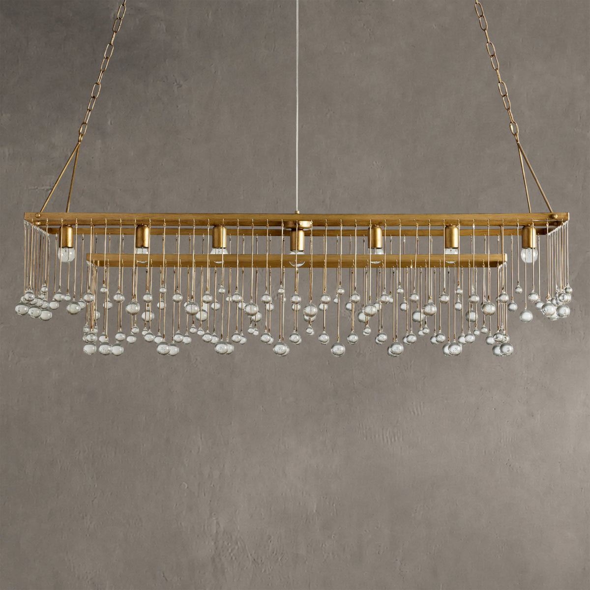 Aurelle Crystal Ball Rectangular Chandelier 47'' 60''