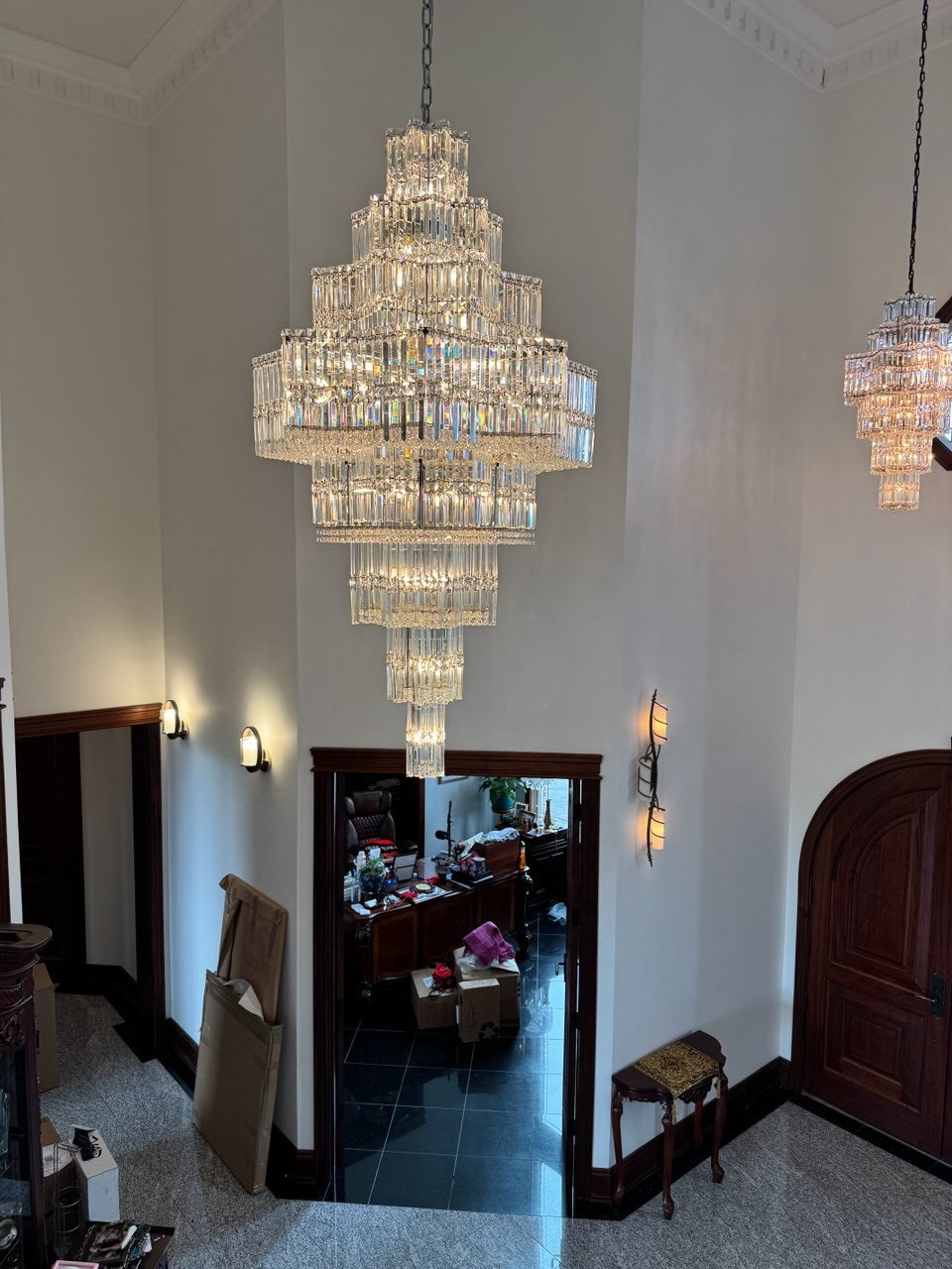 Celestia Modern Crystal Chandelier | Designer Statement Lighting Fixture 41.5H