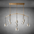 Hemispheae Modern Glass Linear Chandelier 54'' 72''