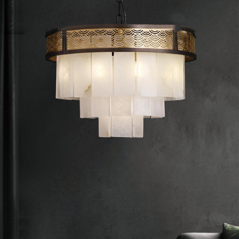 Marble Alabaster Lorry Multi-layer Classic Chandelier