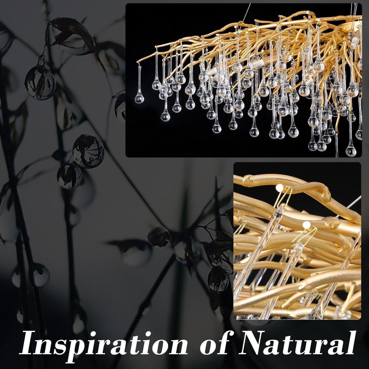 Doris Rain Branch Chandelier 23.5"D Gold