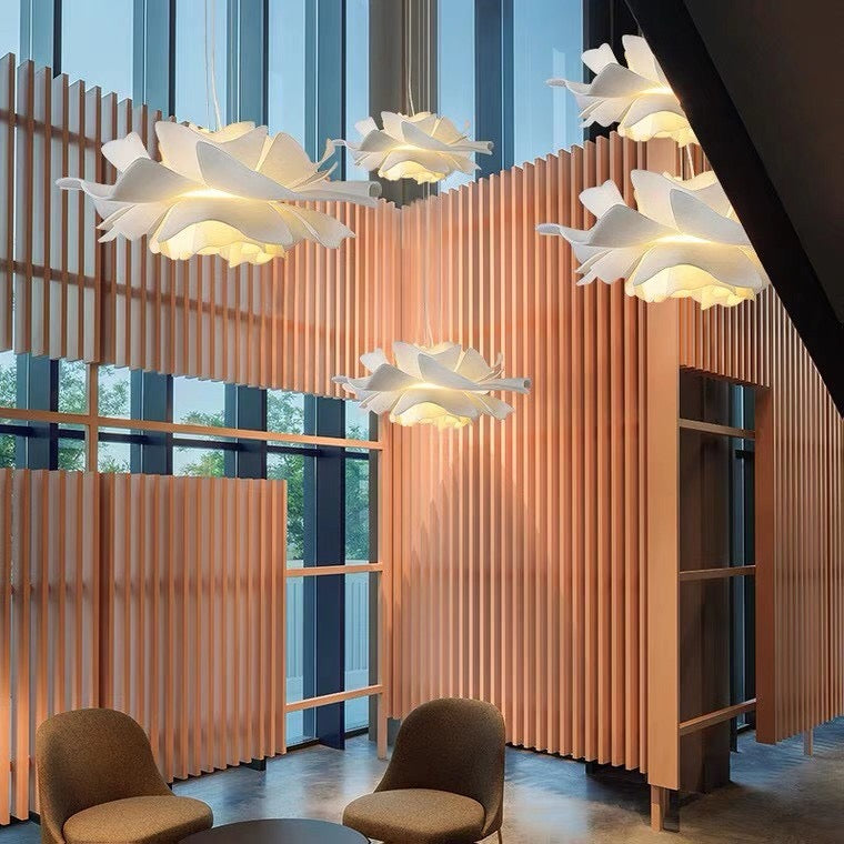 2024 New Arrival  Single White Flower Ceiling Light For Kitchen Dining Room Table