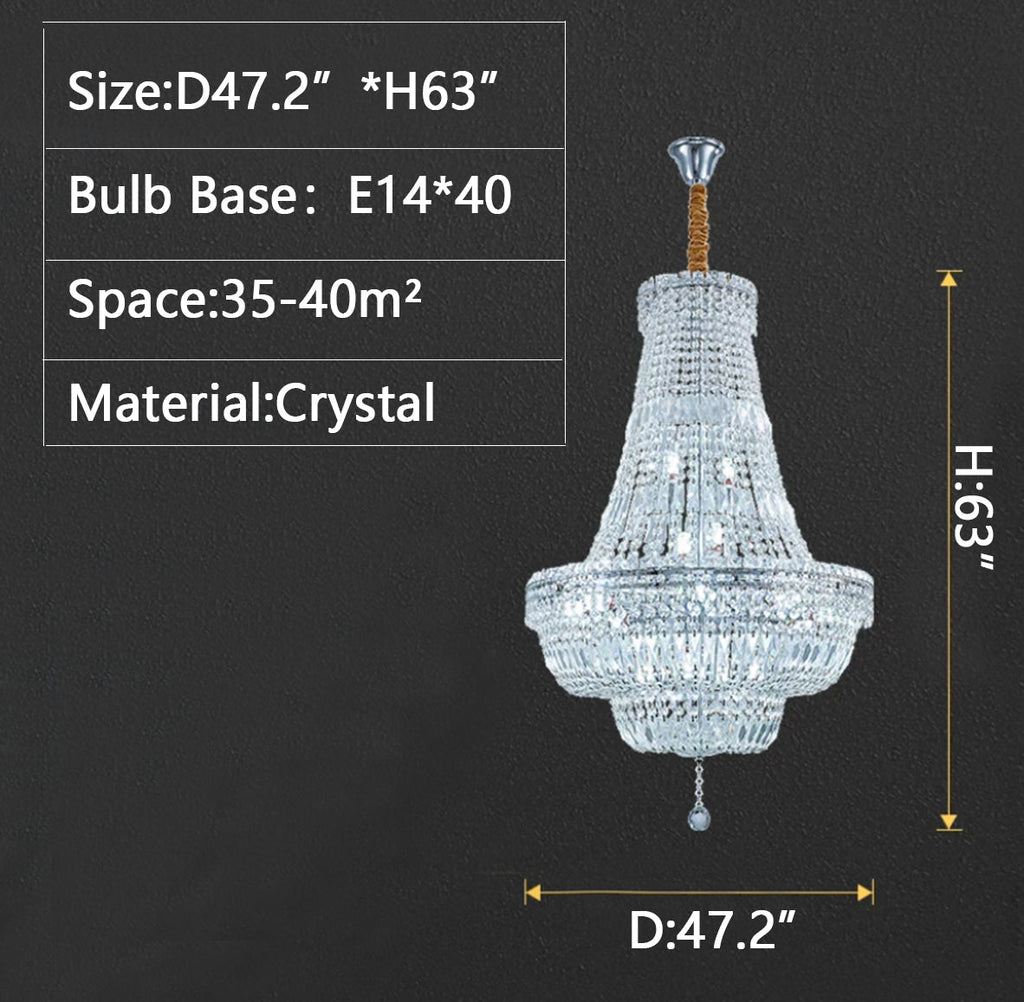 D47.2"*H63" chandelier,chandeliers,modern chandeliers,living room,dining room chandeliers,villa,crystal,luxury,multi-layer