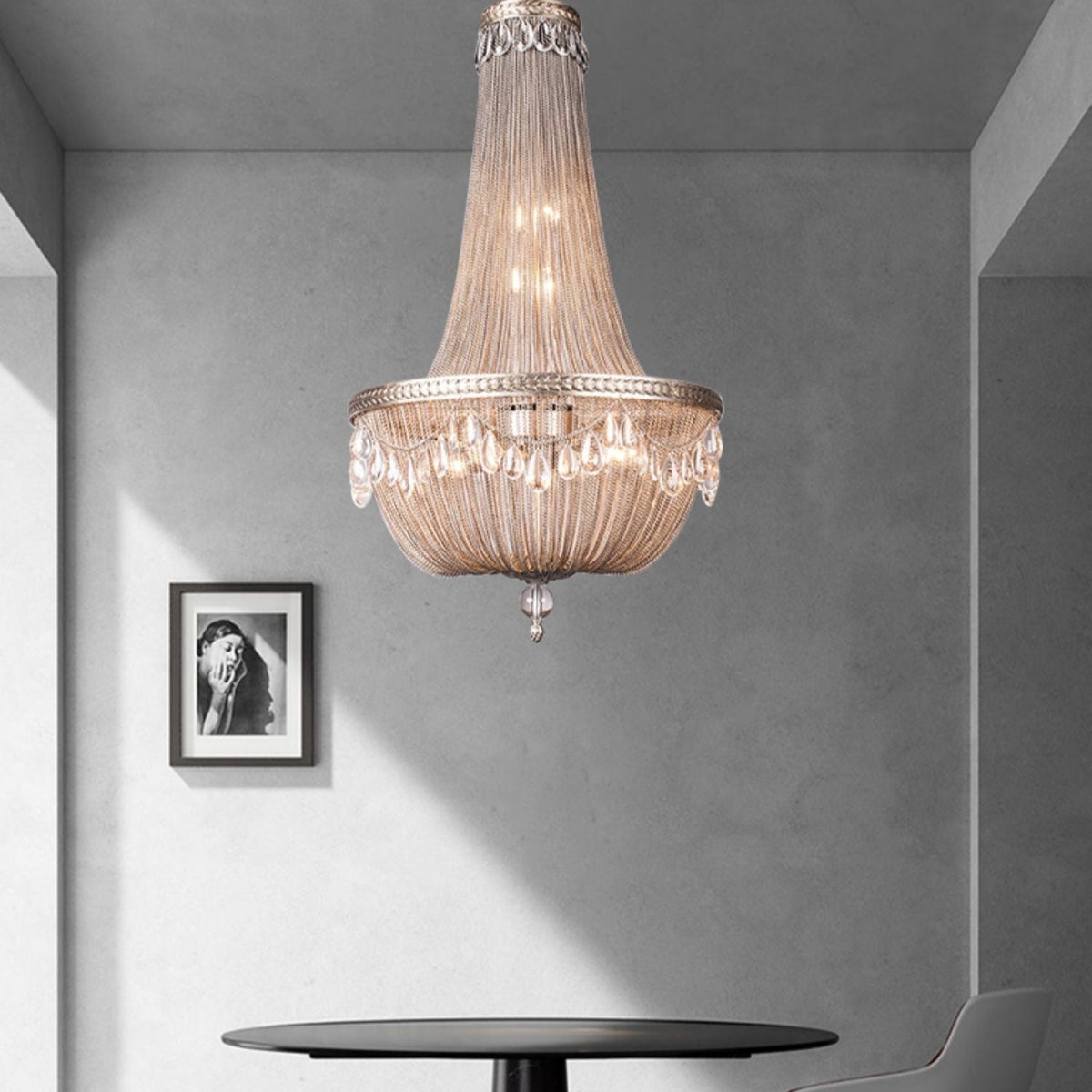 Oversize Modern Metal Art Luxury Crystal Chandelier for Duplex Hall/Staircase/Villa/Foyer