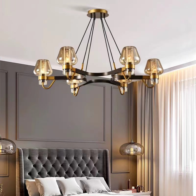 Brass,post-modern,industrial style, bulb, light luxury, 6 heads, glass, 8 heads,chandeliers, branch, pendants, Calmoxve, living room. bedroom, dining room, light,