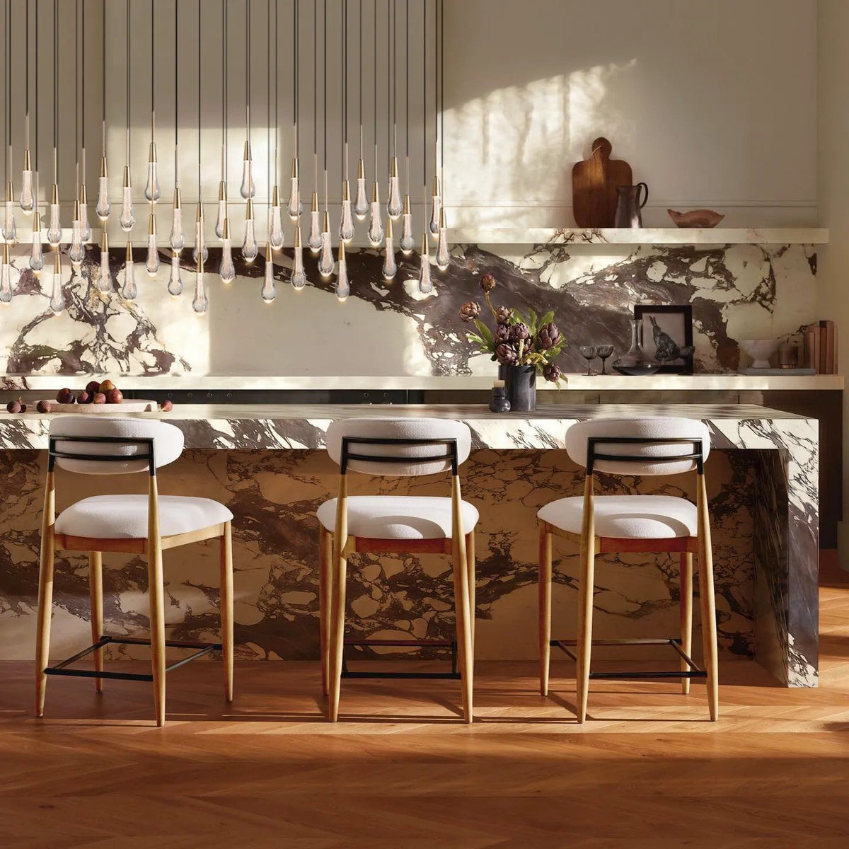 Solvane Glass Linear Chandelier 87"