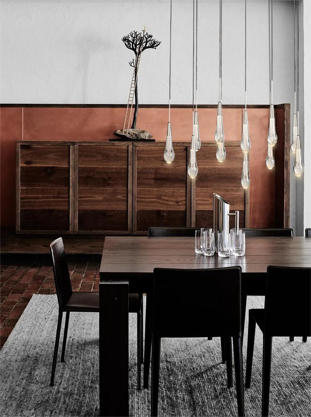 Solvane Glass Linear Chandelier 36"
