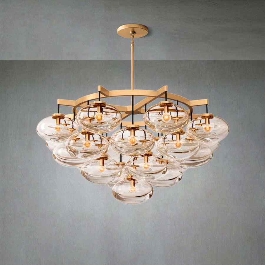 Cabrlet Clear Glass Round Chandelier 48"