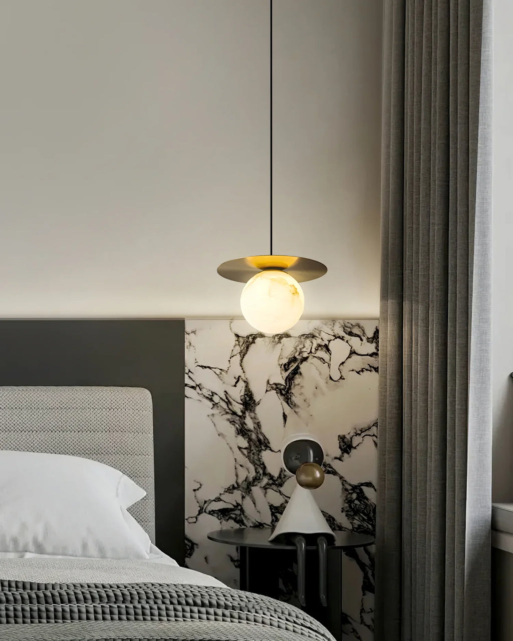 Spanish Alabaster Bedside Pendant Light