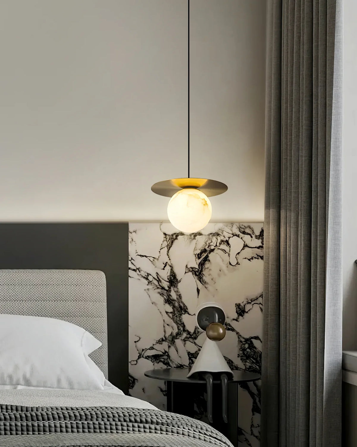 Spanish Alabaster Bedside Pendant Light