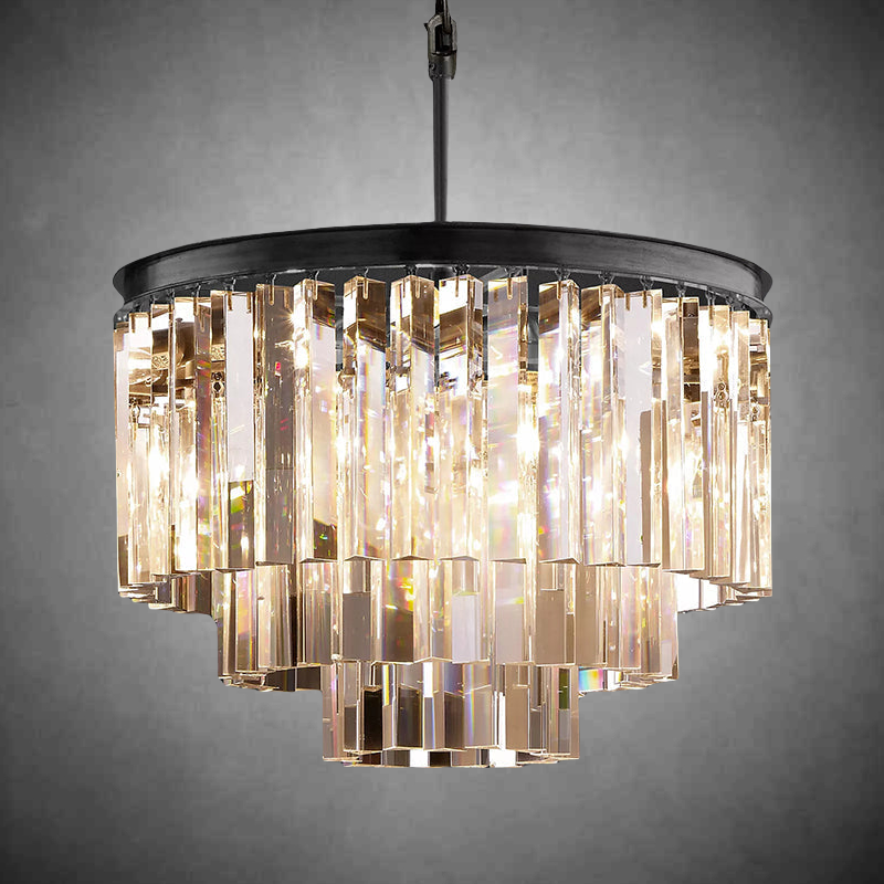 1920s Odaon Art Deco Round Chandelier 20"32''44''