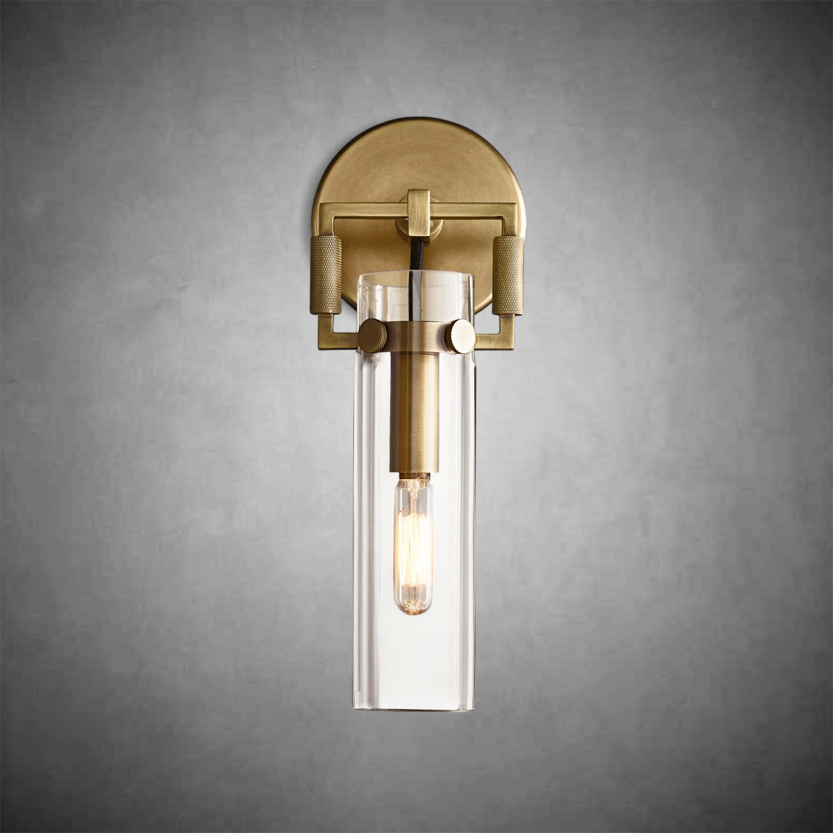 Machine Glass Cylinder Wall Sconce 9''12''16"