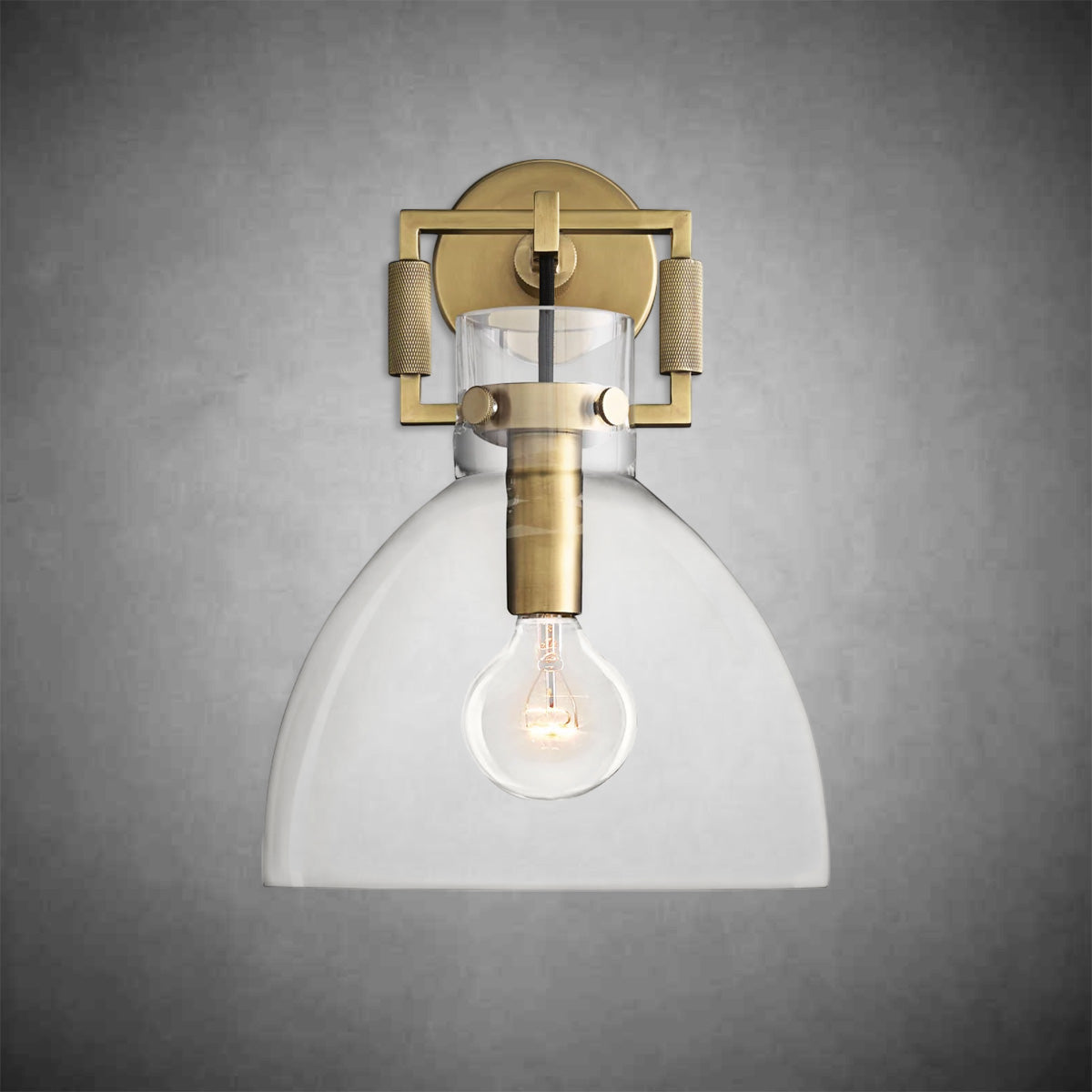 Machine Glass Cloche Sconce 8''10''
