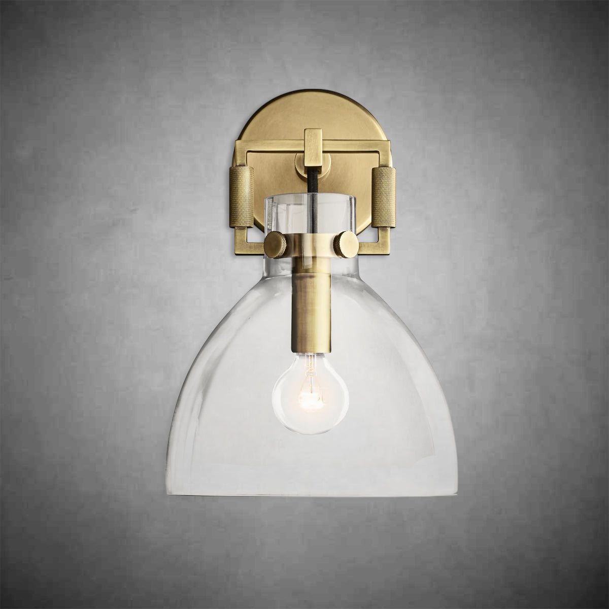 Machine Glass Cloche Sconce 8''10''
