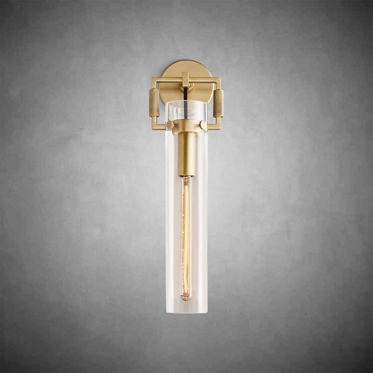 Machine Glass Cylinder Wall Sconce 9''12''16"