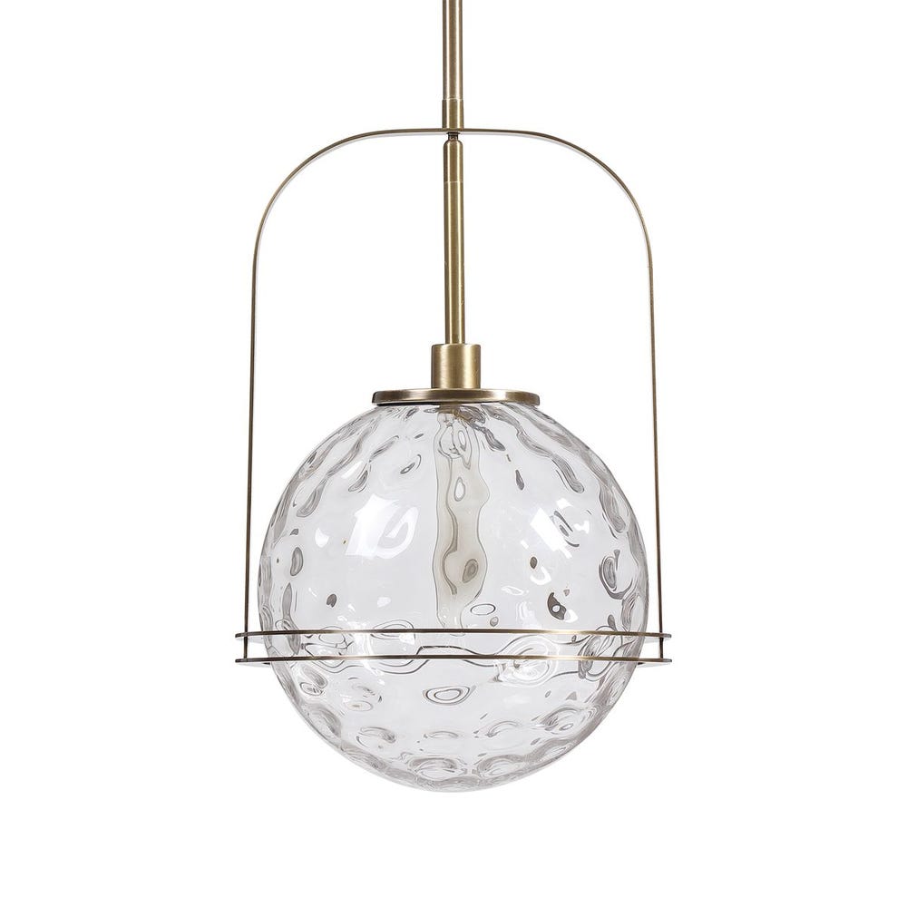 Mimas Clear Glass Brass Pendant Light