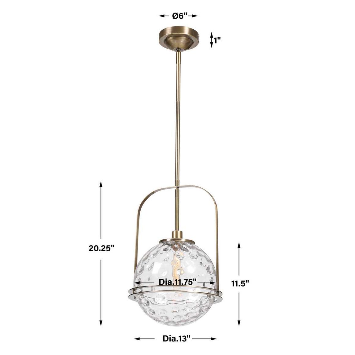 Mimas Clear Glass Brass Pendant Light