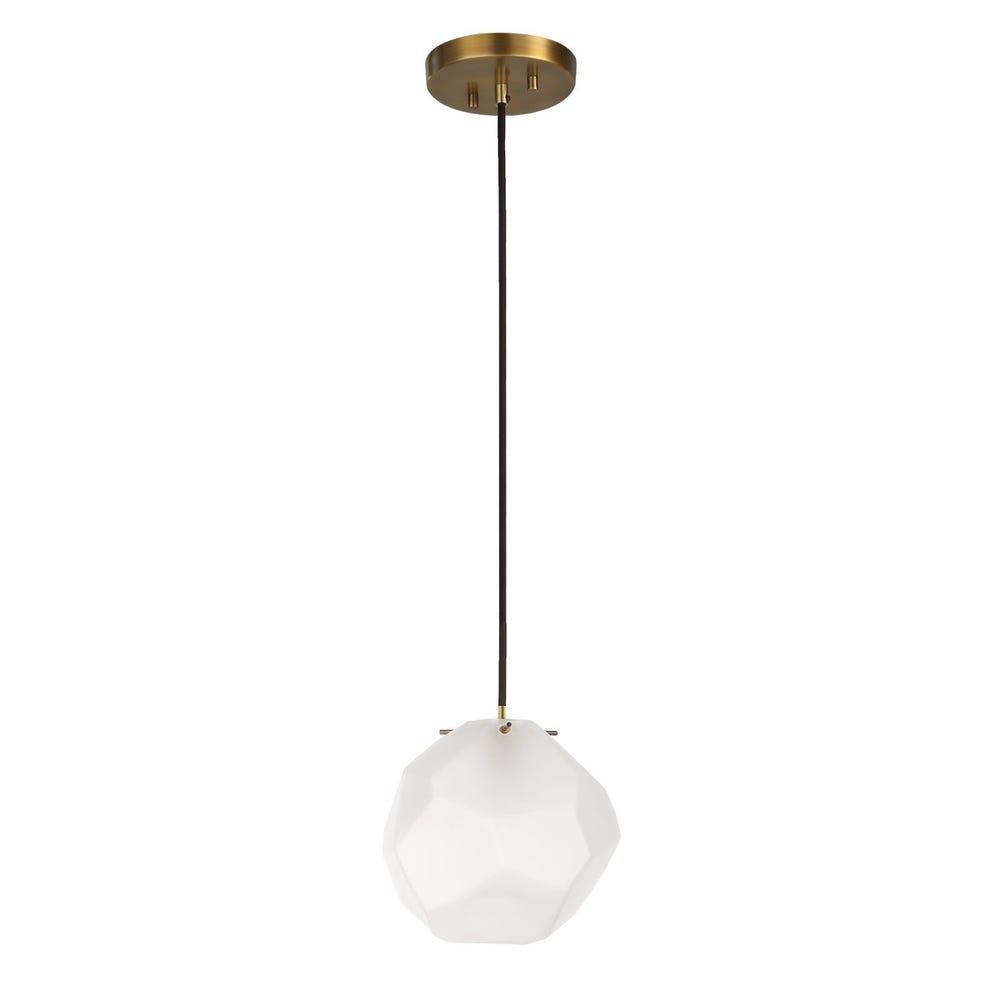 Geodesic Frosted Glass Brass Pendant Light
