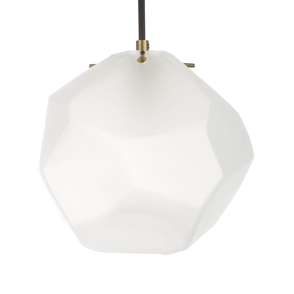 Geodesic Frosted Glass Brass Pendant Light