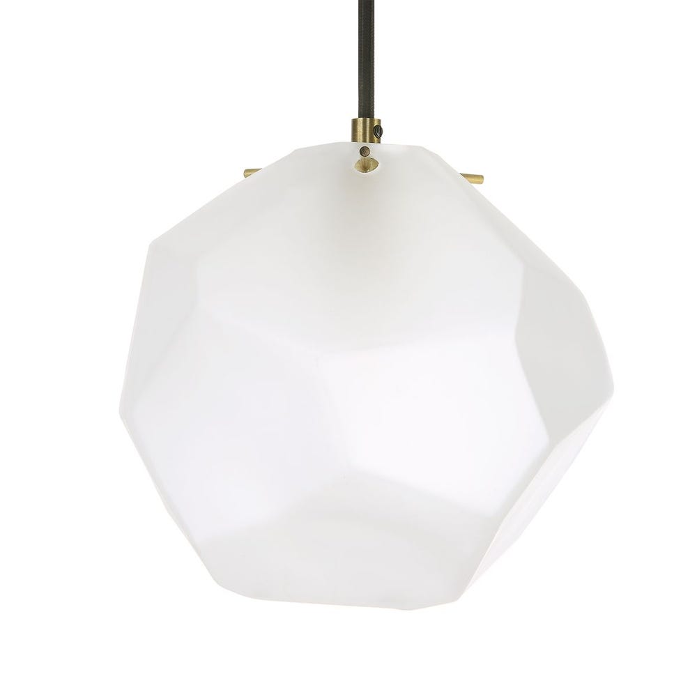 Geodesic Frosted Glass Brass Pendant Light