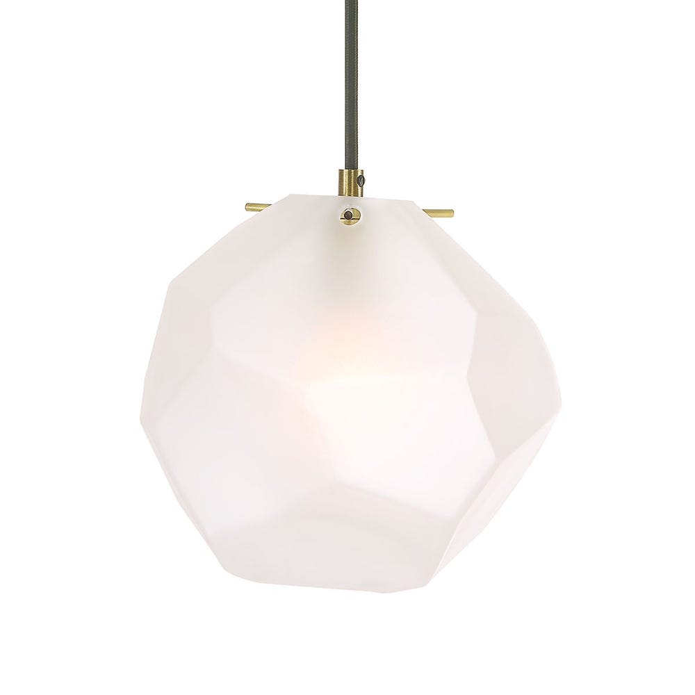 Geodesic Frosted Glass Brass Pendant Light