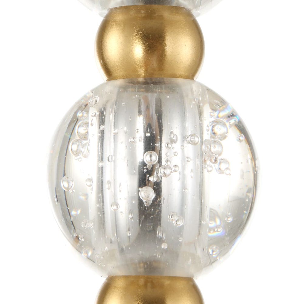 Ripple Frost Glass Brass Beaded Pendant Light