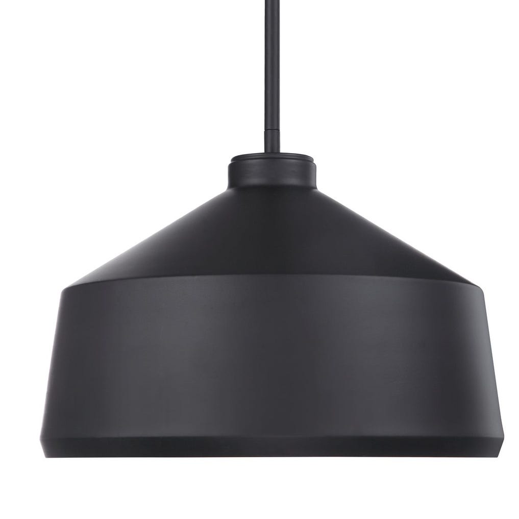 Matte Black Metal Shade Pendant Light
