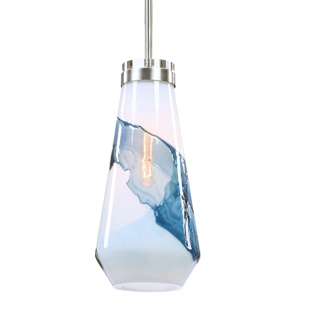 Windswept Blue and White Mini Pendant Light