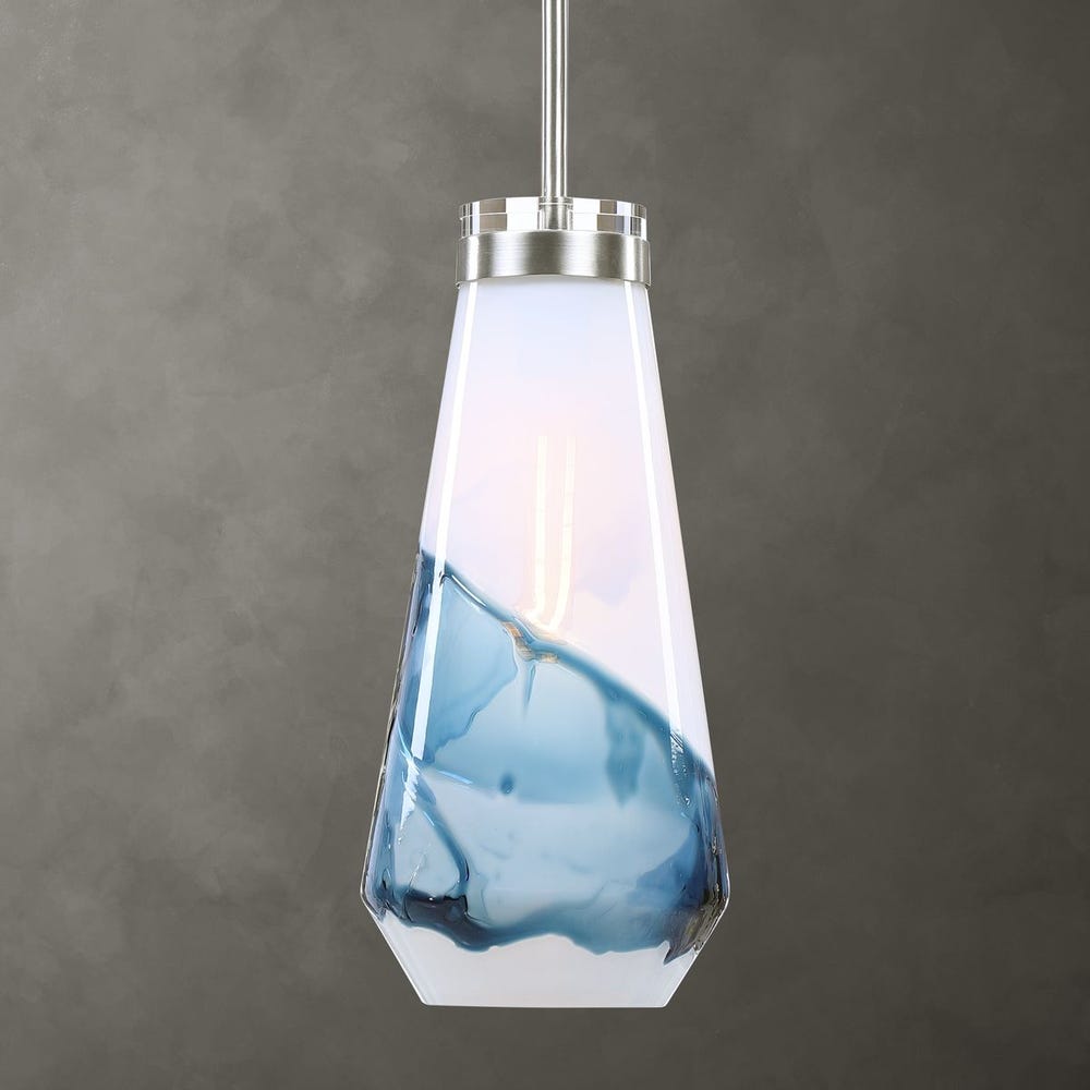 Windswept Blue and White Mini Pendant Light