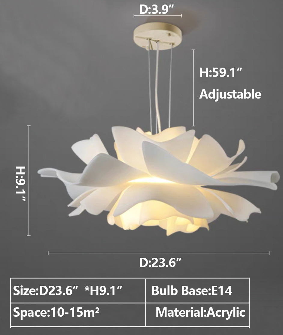 2024 New Arrival  Single White Flower Ceiling Light For Kitchen Dining Room Table