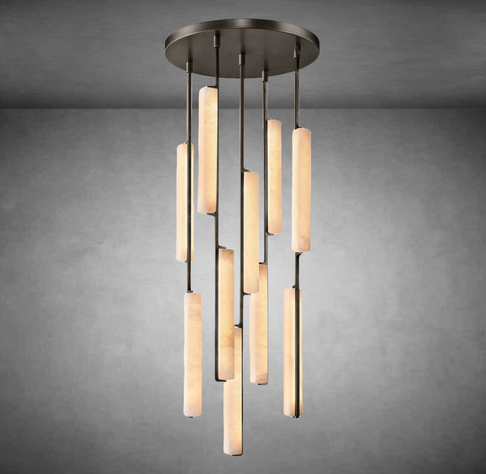 Auduban Alabaster Round Chandelier