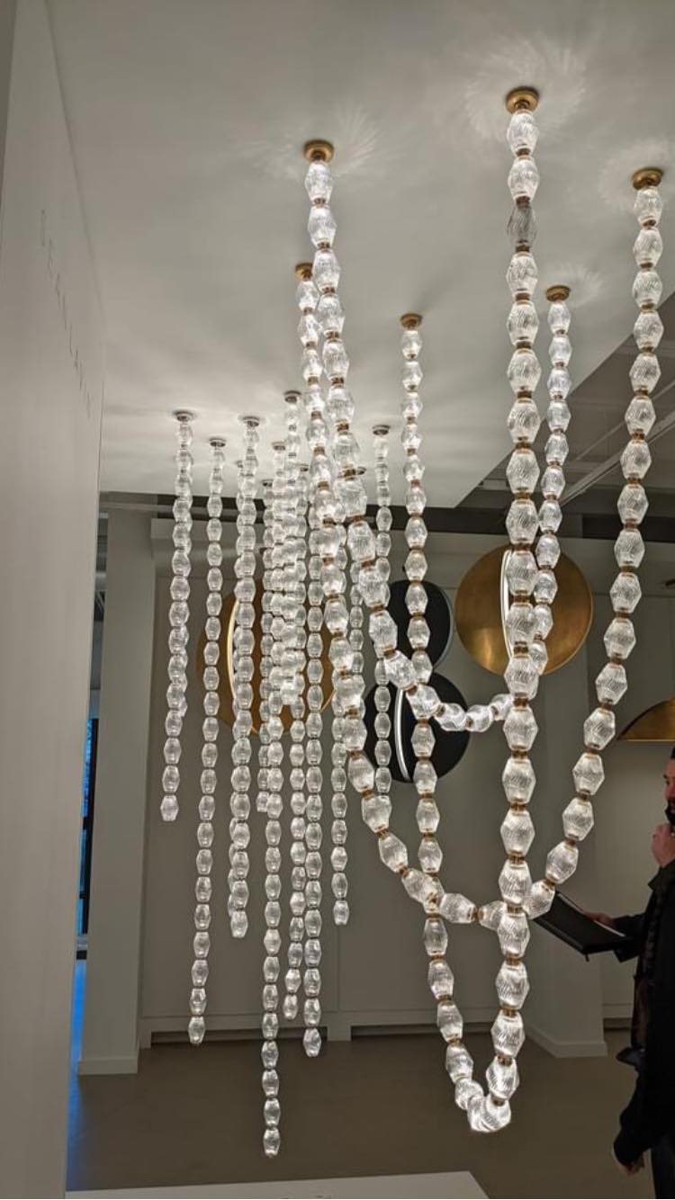 Creative Glass Pearl Necklace Pendnat Chandelier for Living/Dining Room/Staircase