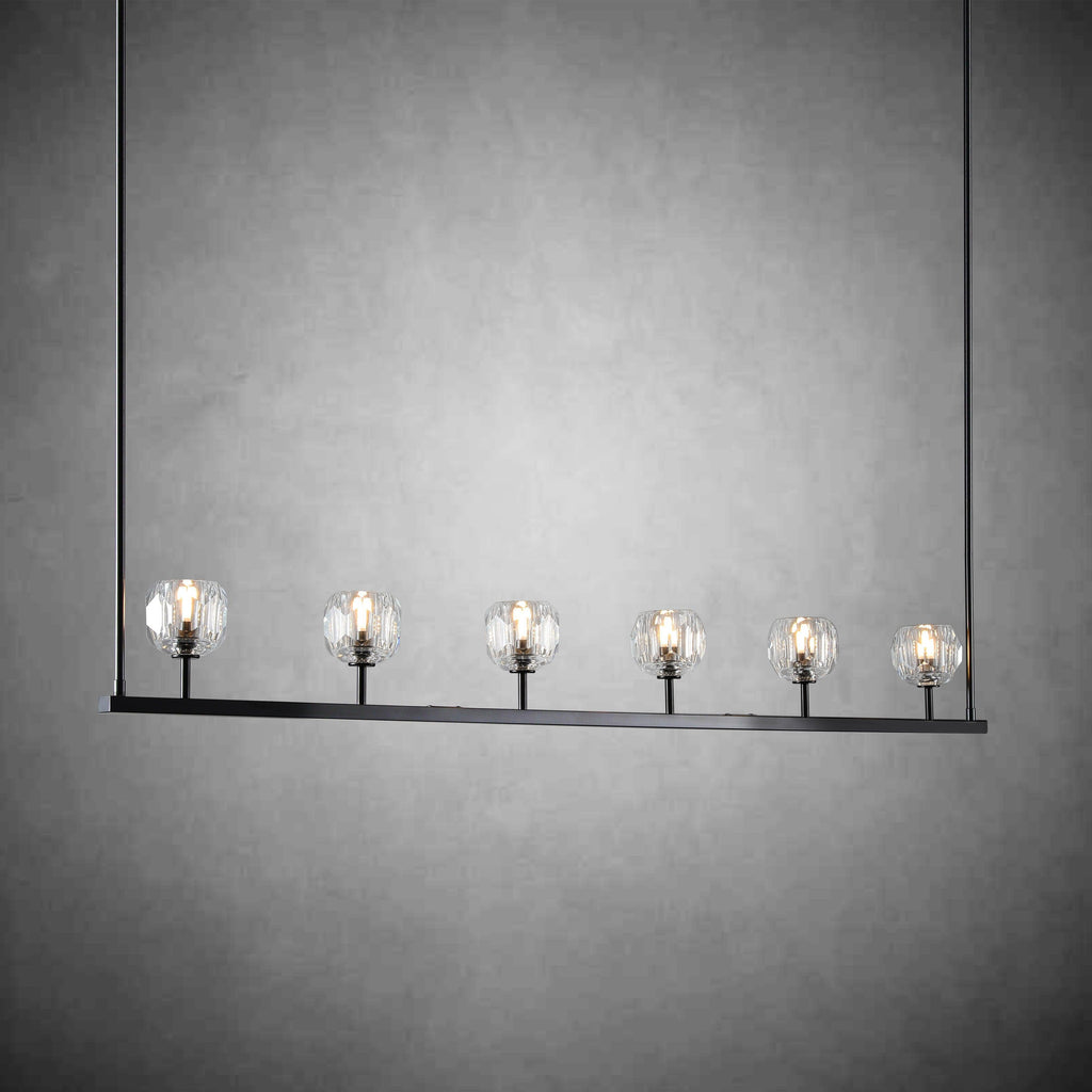 Bille De Crystal Ball Linear Chandelier 48” 60"