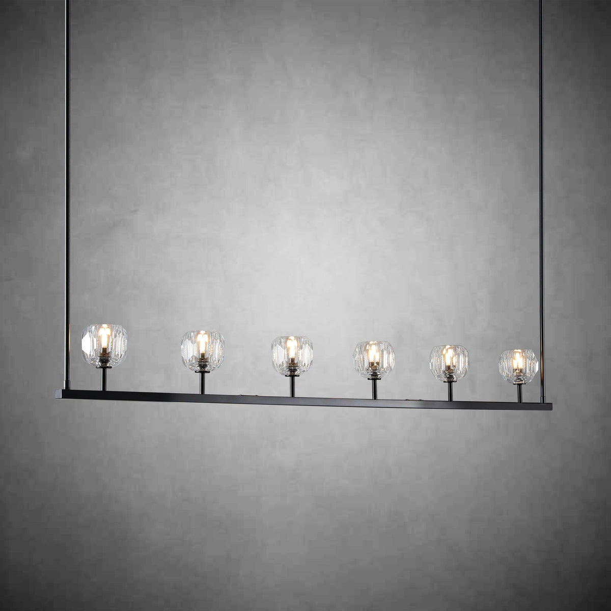 Bille De Crystal Ball Linear Chandelier 48” 60"