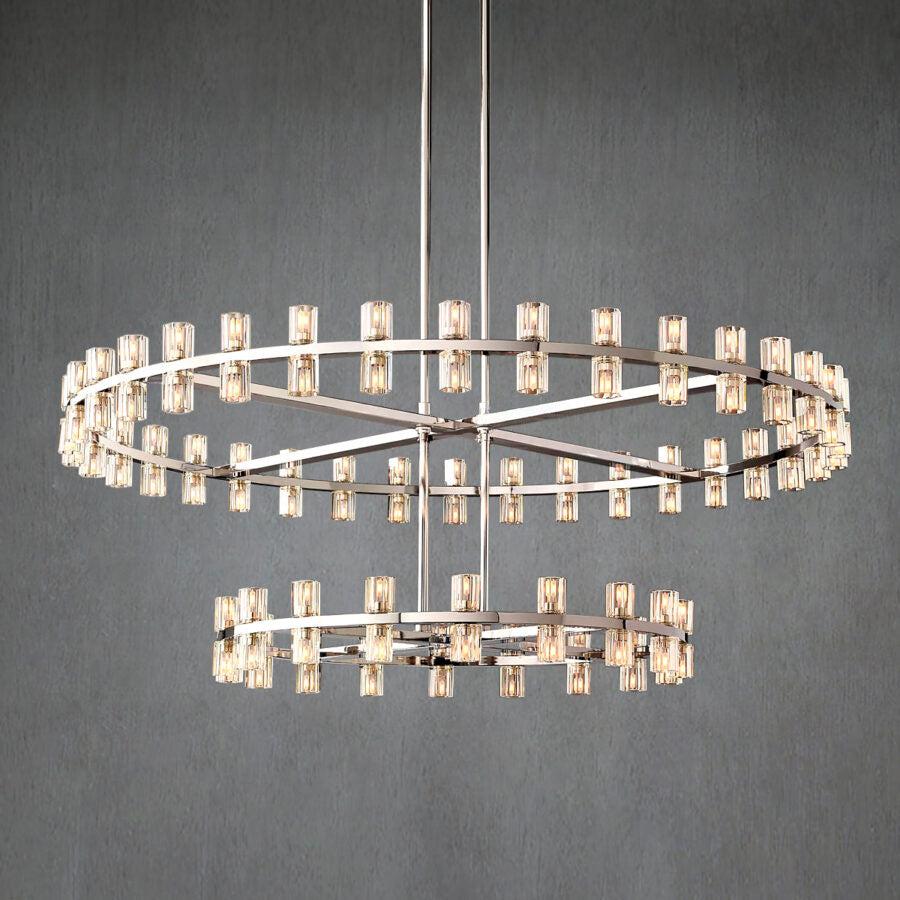 Arcachen Crystal 2-Tier Round Chandelier 60"