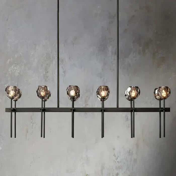 Bille De Crystal Ball Linear Chandelier 48” 60"