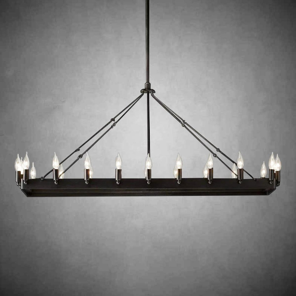 Camina Vintage Candelabra Rectangular Chandelier 41''52''