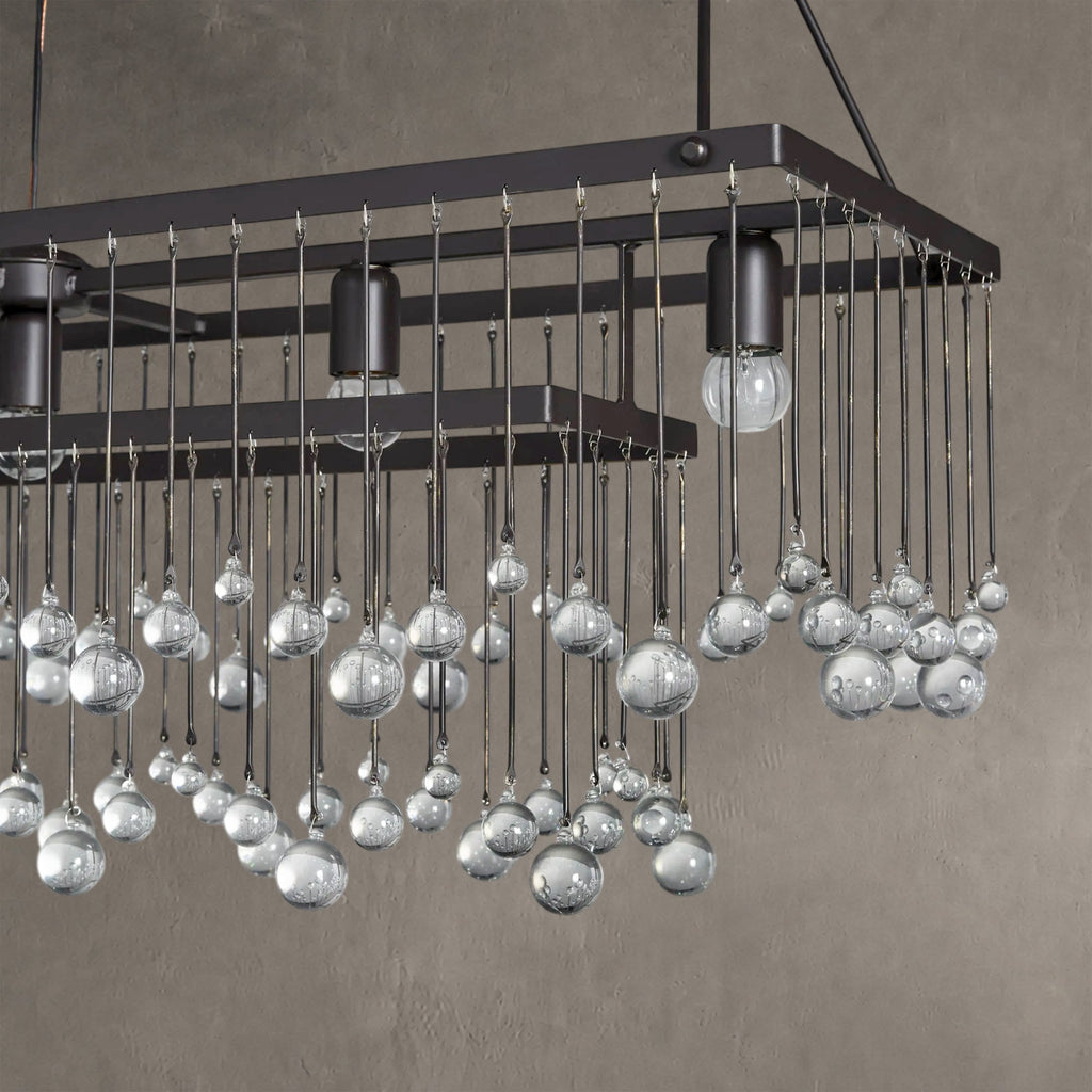 Aurelle Crystal Ball Rectangular Chandelier 47'' 60''
