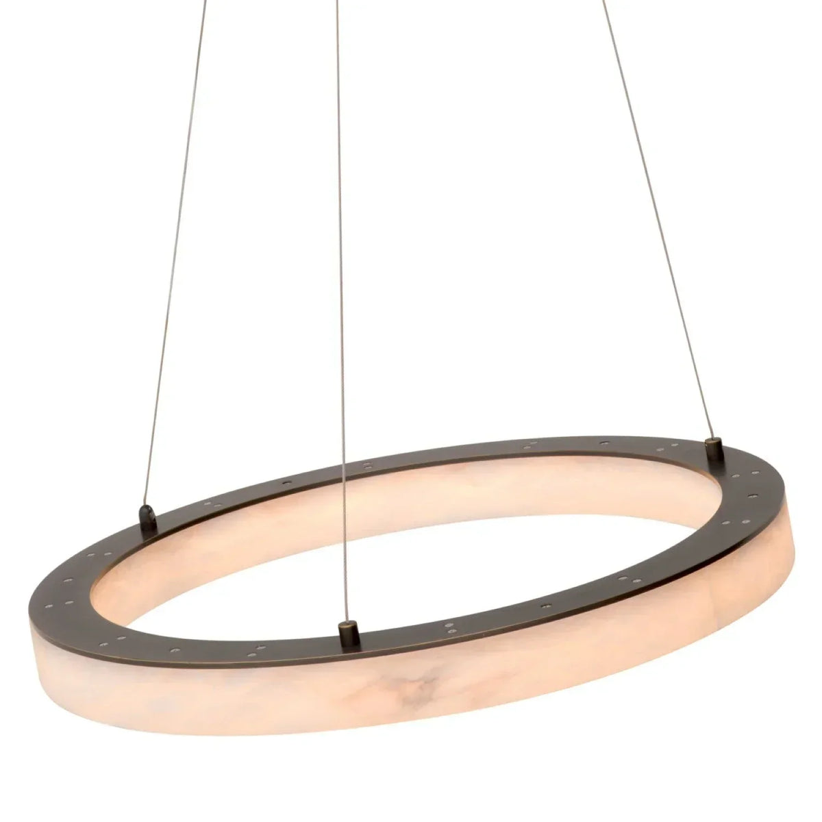 Gabriel Modern Round Living Room Alabaster Chandelier