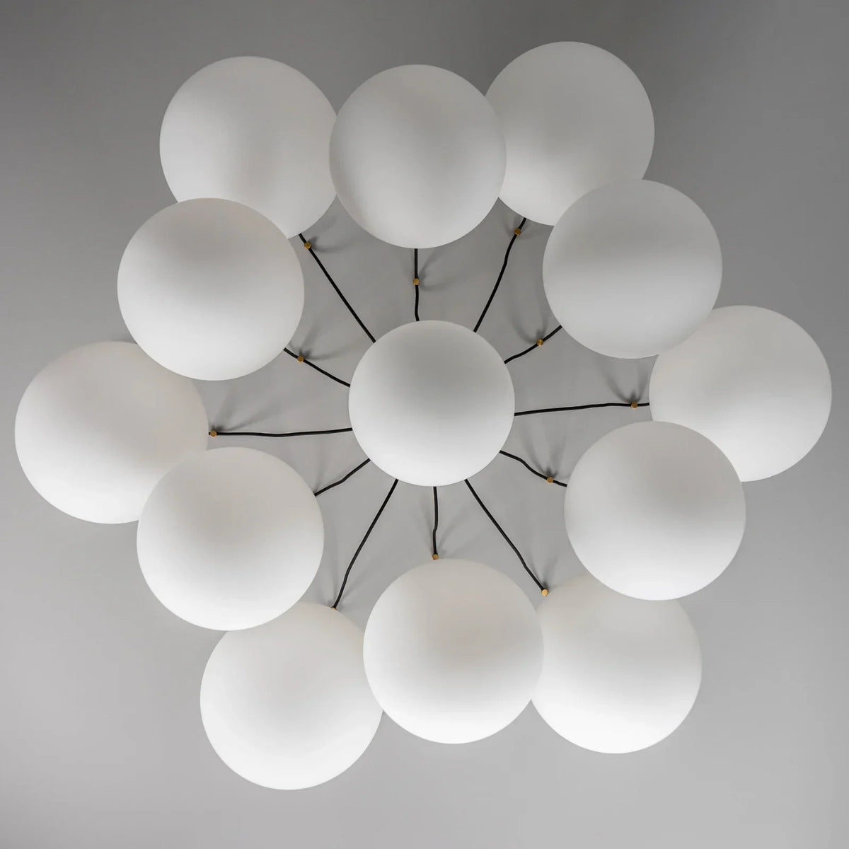Terry Spider Alabaster Ball Chandelier, Luxurious Alabaster Chandelier