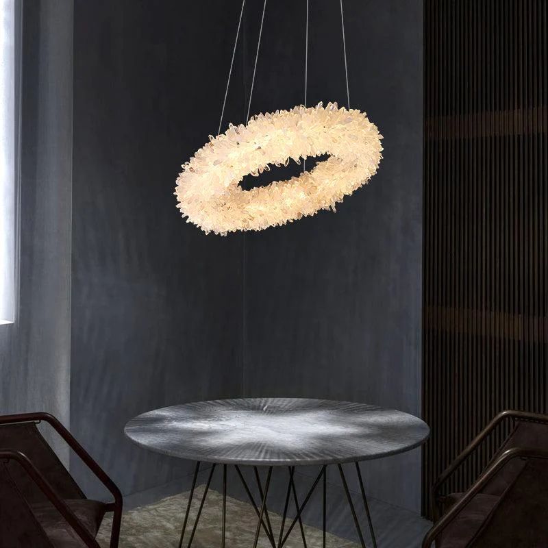 Rock Crystal Round Modern Chandelier - Calmoxve