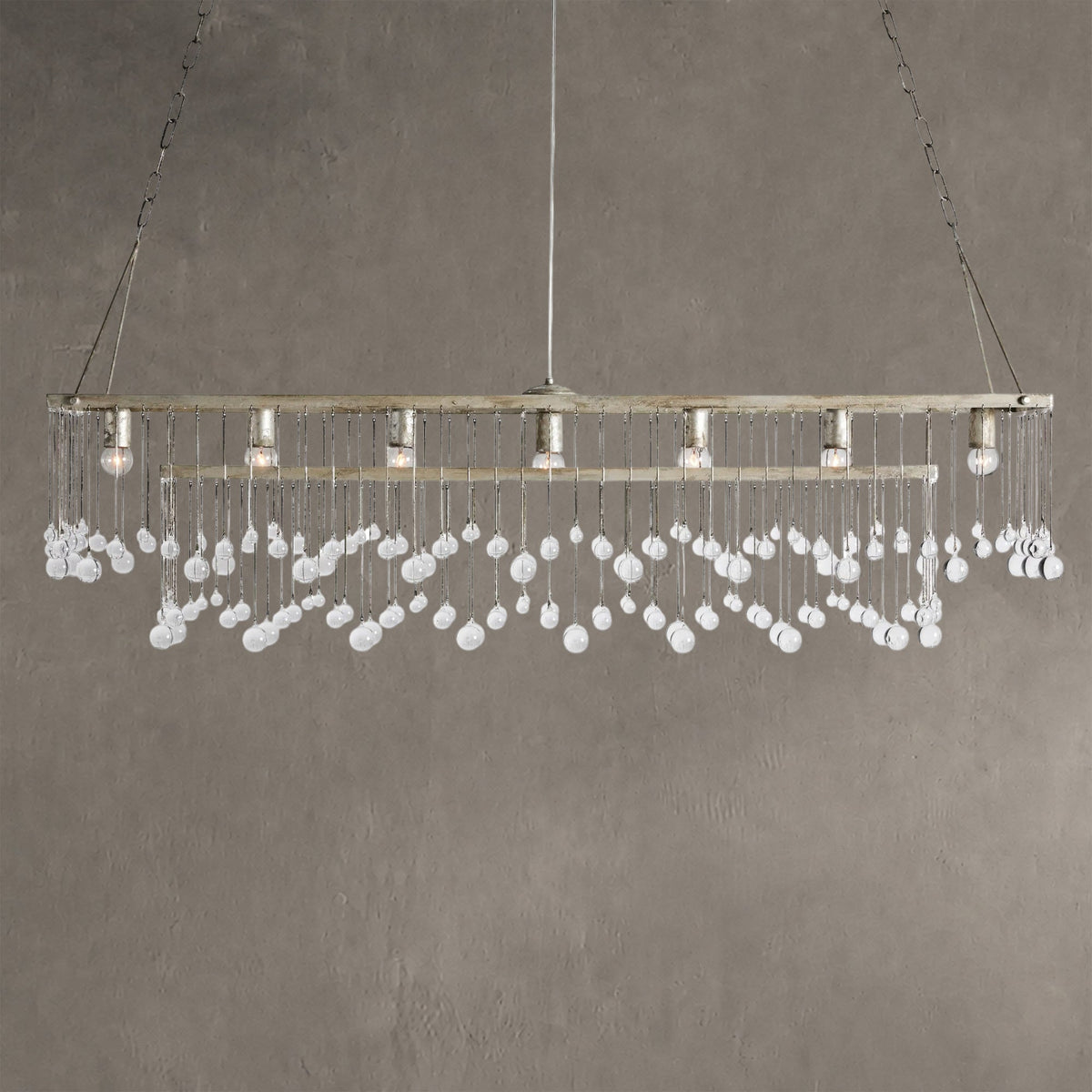 Aurelle Crystal Ball Rectangular Chandelier 47'' 60''