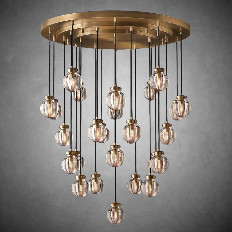 Pearls Round Chandelier 38"