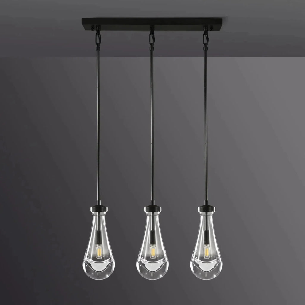 Raindrop Linear Chandelier 3-Light 22''