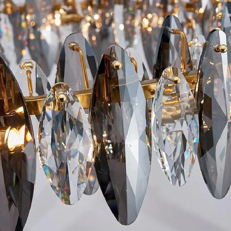 Denise Modern Round Smoke Crystal Chandelier