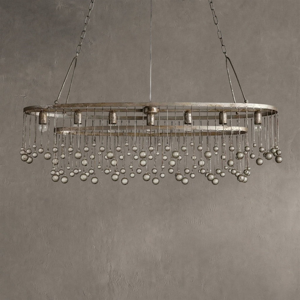 Aurelle Oval Crystal Ball 7 Light Chandelier