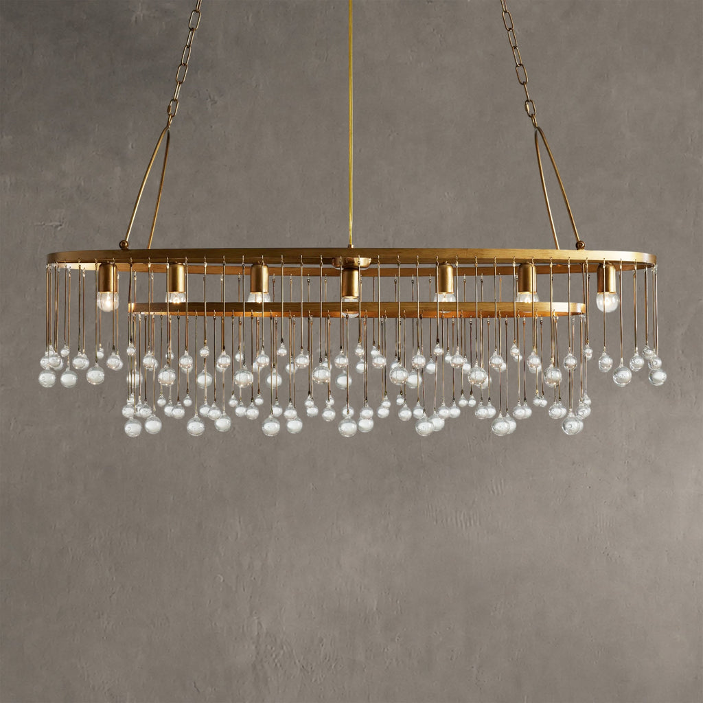 Aurelle Oval Crystal Ball 7 Light Chandelier