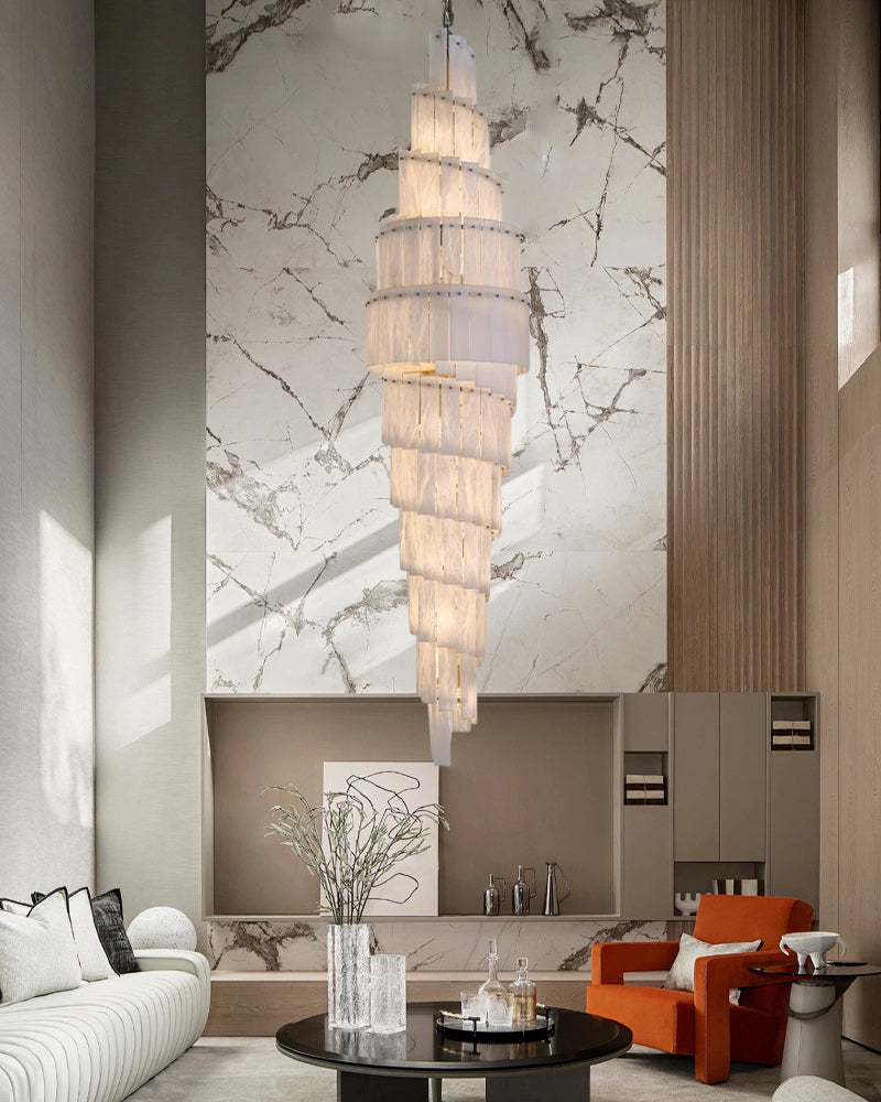 Tiered Alabaster Staircase Chandelier